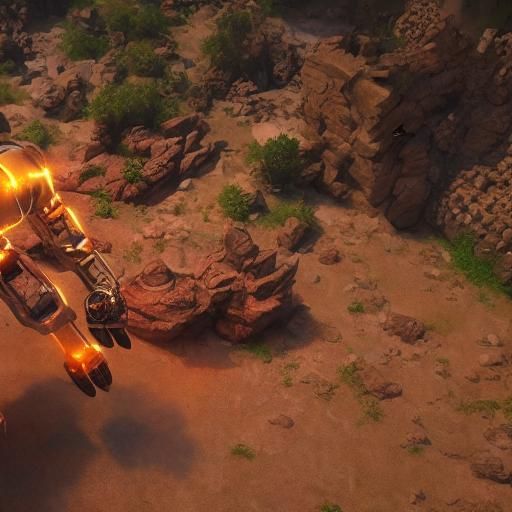 Rock Monster vs Mechanical Robot in 3D