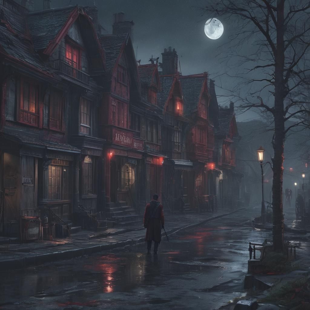 Gloomy Highlands Street Scene with Sweeney Todd