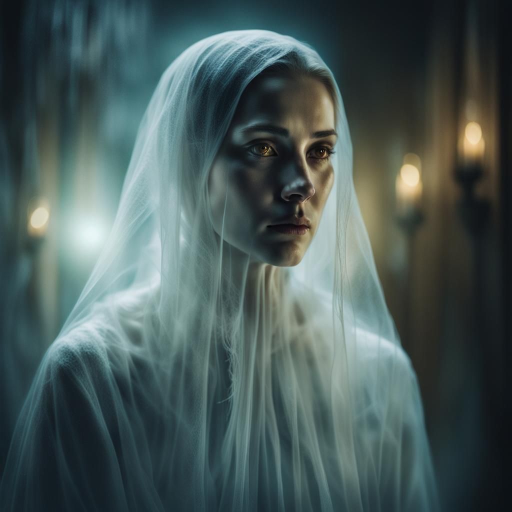 Ethereal Ghost Portrait in Oil on Canvas