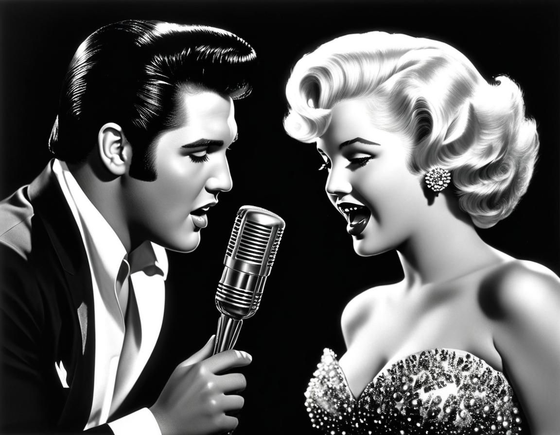 Elvis and Marilyn: Hyperrealistic 50s Musical Performance