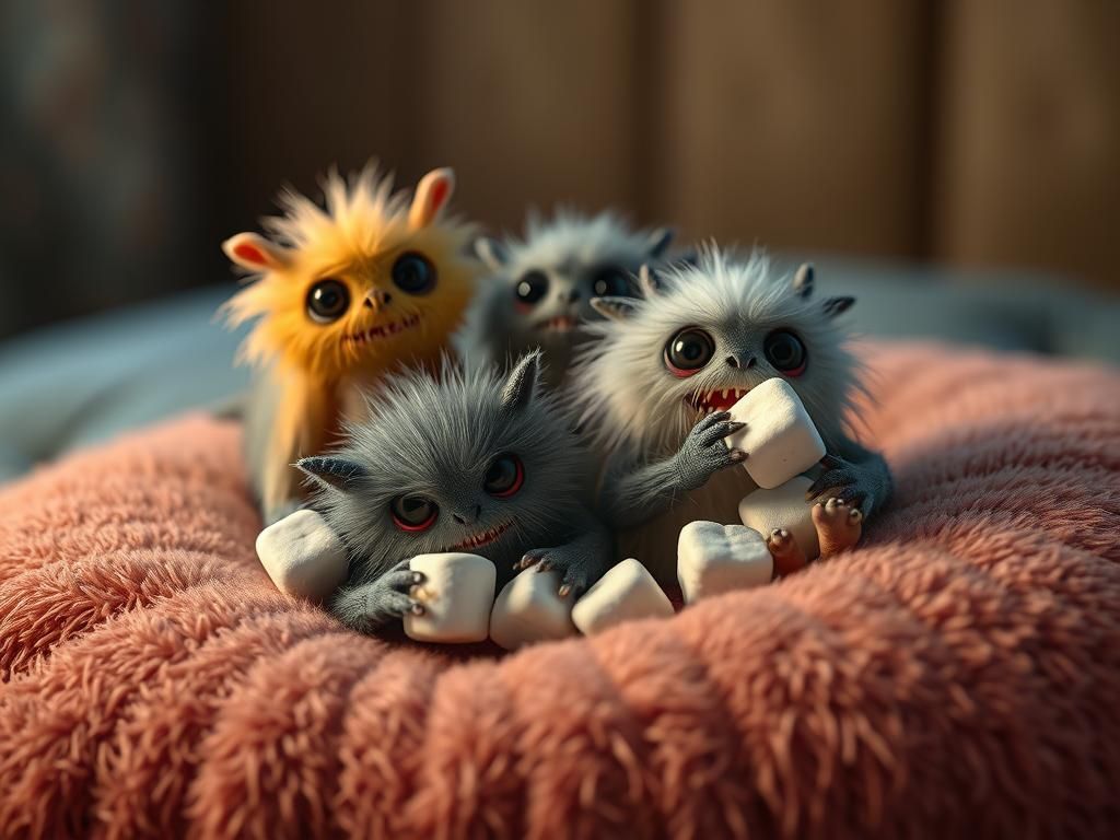Marshmallow Feast with Cute Furry Monsters