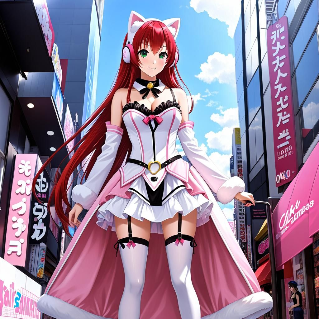 Anime Cat-girl in Akihabara