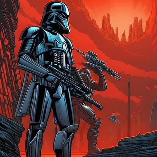 Futuristic Star Wars Comic Book Art