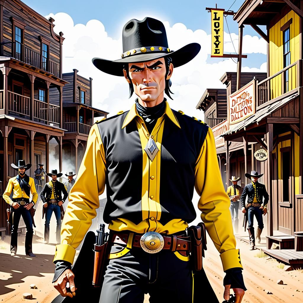 Lucky Luke Disarms the Daltons in Wild West