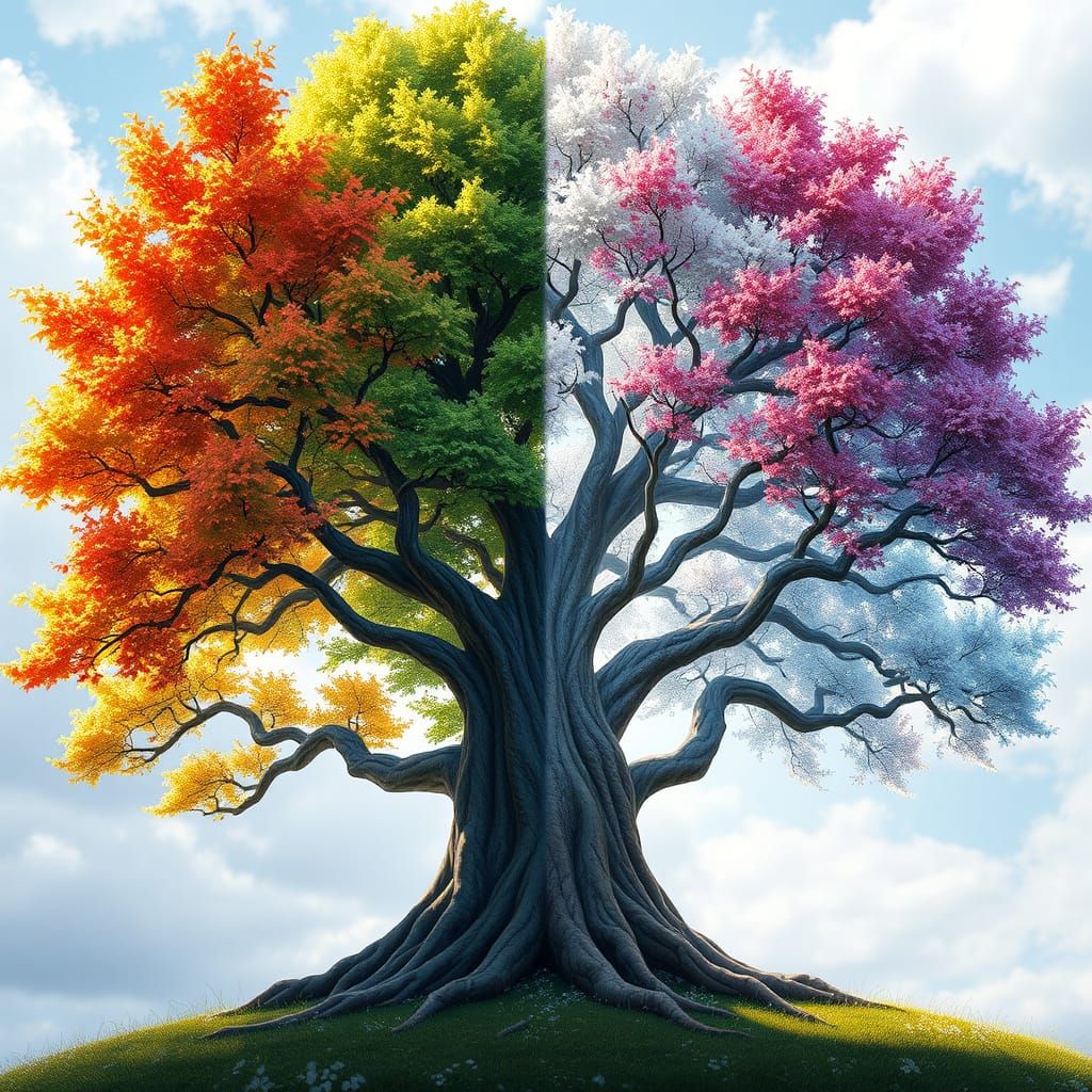 Majestic Tree of Seasons in Anime-Inspired Concept Art