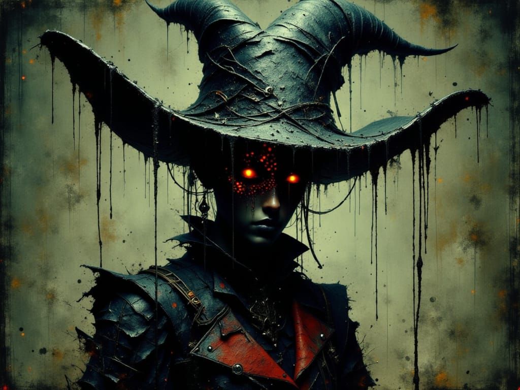 Mysterious Cult Figure in Elaborate Attire as Digital Art