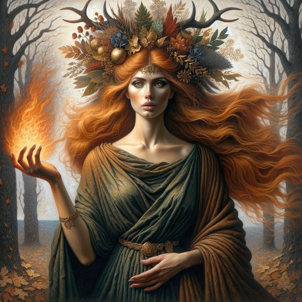 Etruscan Goddess Feronia in Ancient Wilderness