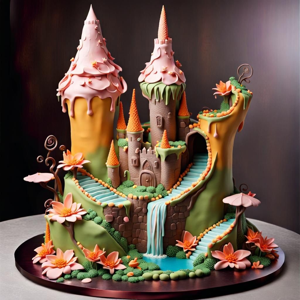 Hyper-Realistic Cake Sculpture: Confectionary Castle