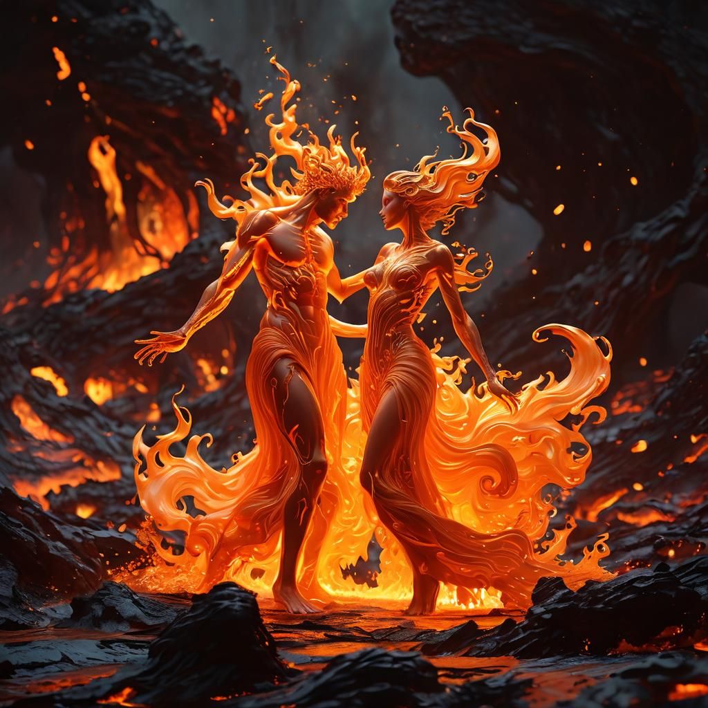 Fiery Lava Lovers Dance in a Molten World