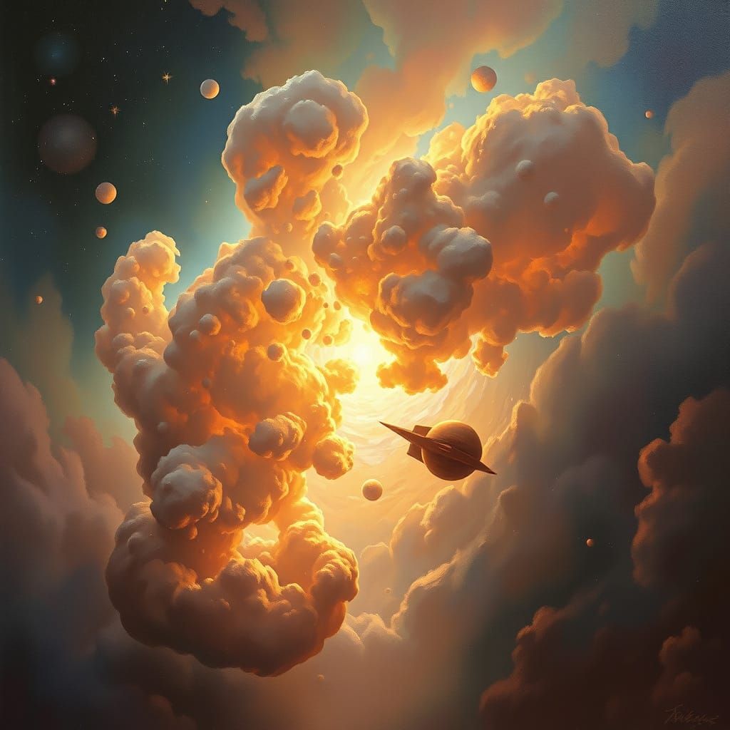 Mystical Homunculus Nebula as Oil Painting