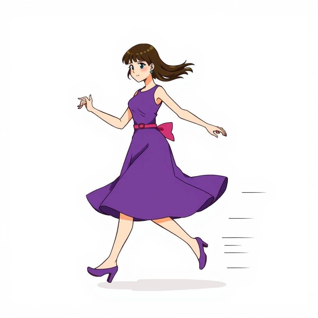 Woman Tap Dancing with Animated Speed Effect