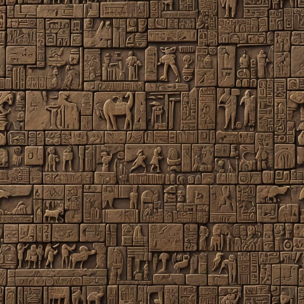 Detailed Matte Painting of Sumerian Cuneiform