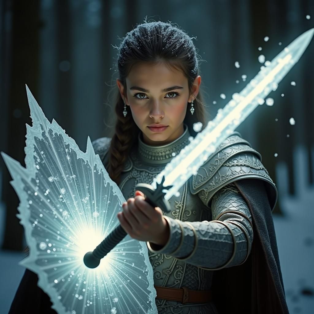 Icy Elf Warrior in Silver Armor