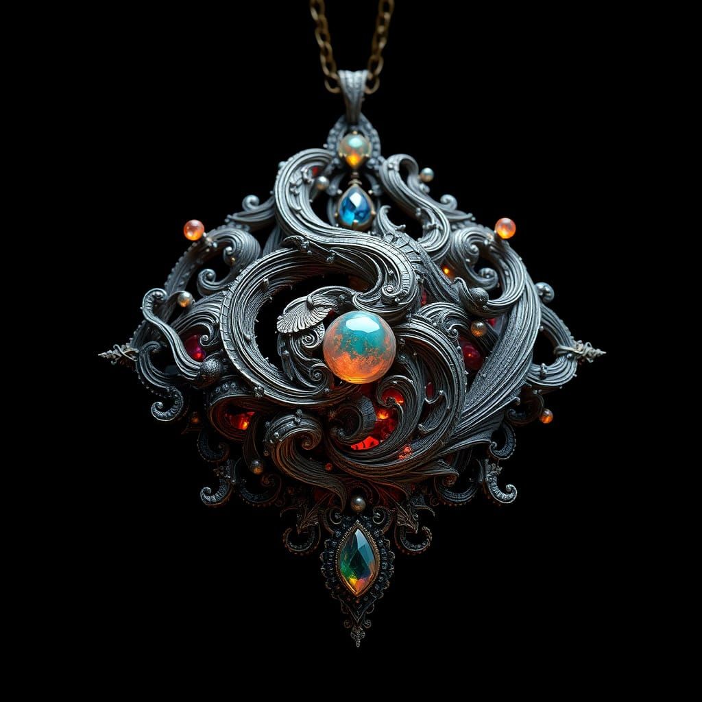 Cosmic Fantasy Jewelry in a Velvety Black Background