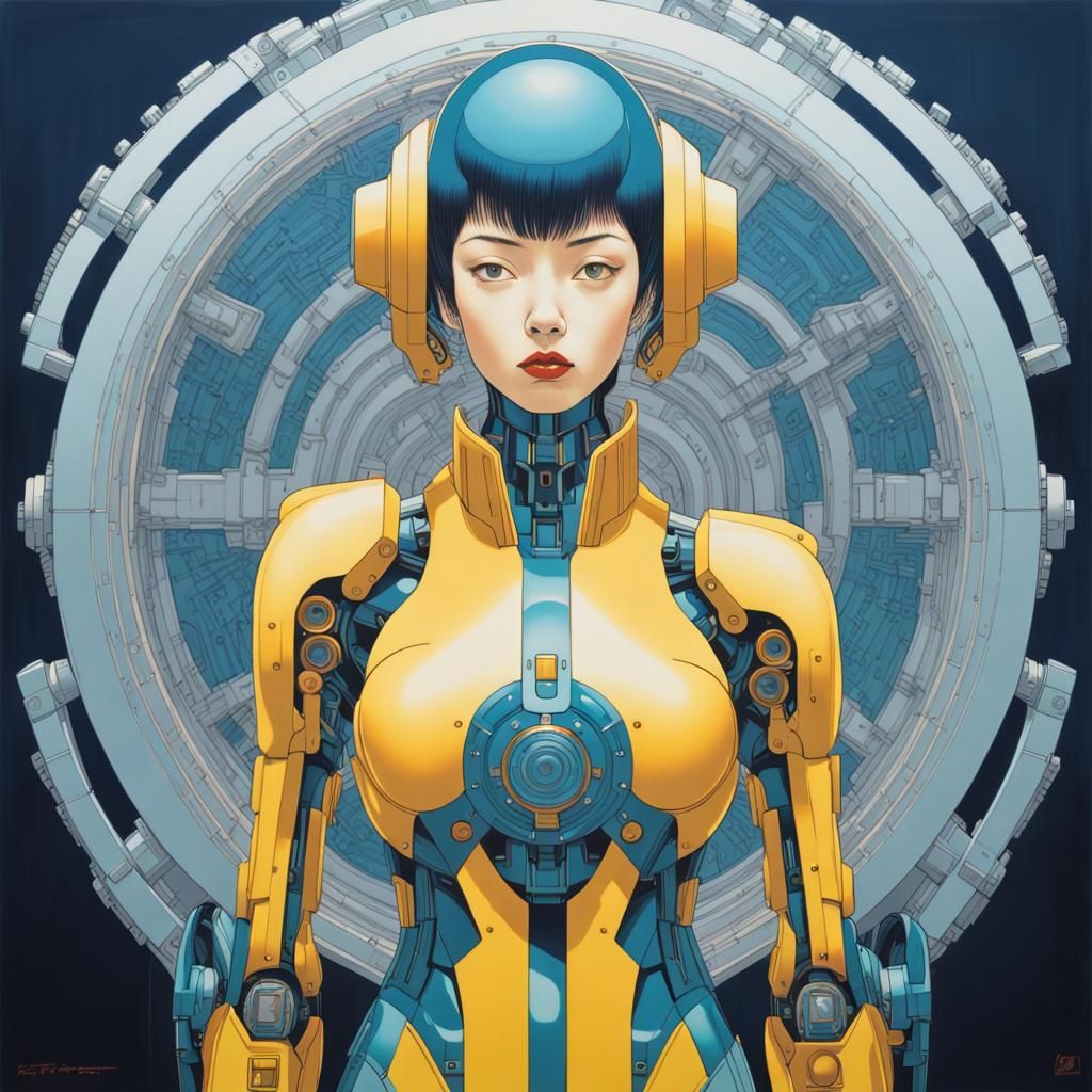 Surreal Mechacore Woman in Otomo Style