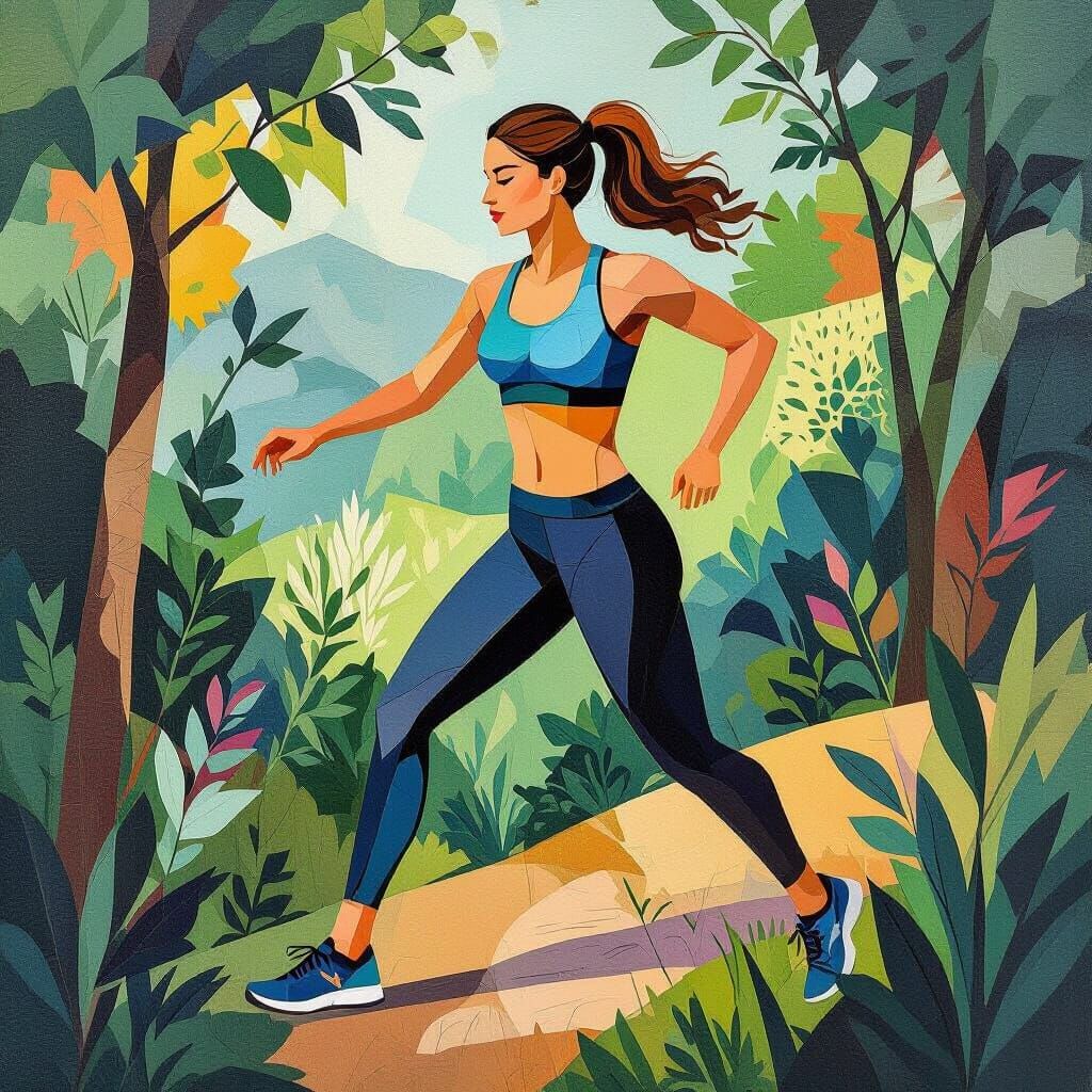 Ecological Sports Course: Cubist-Inspired Art