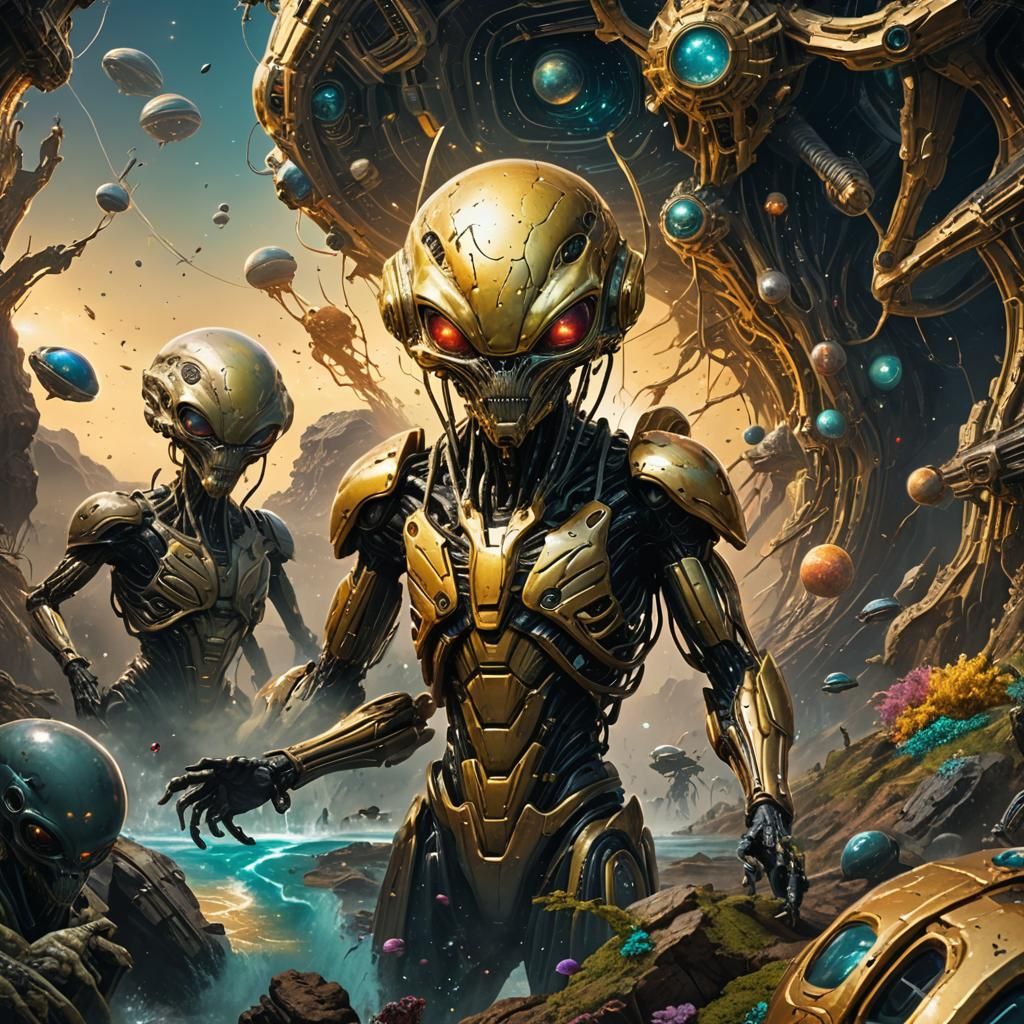 Sub-Atomic Alien Takeover: Hyperrealistic Concept Art