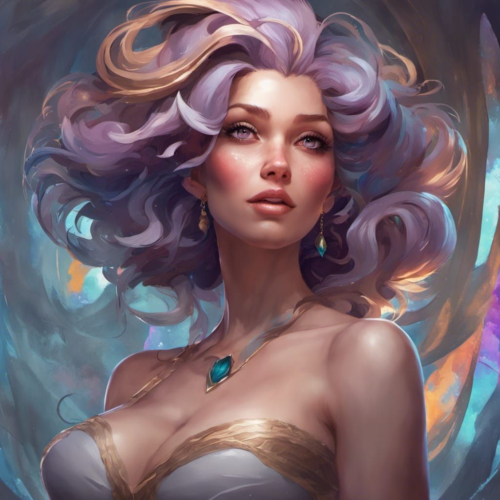 Ursula Disney Portrait in Art Nouveau Style