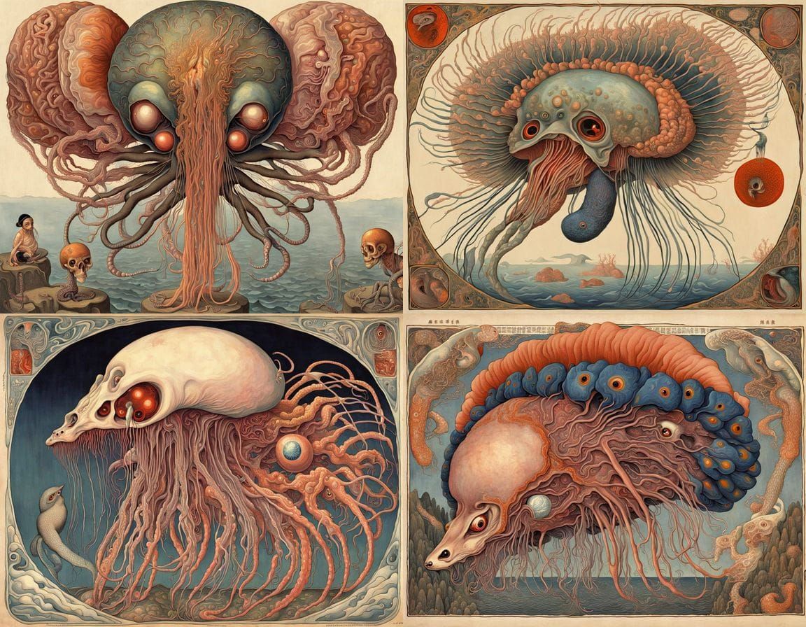 Surreal Homunculus: A Horrific Fusion of Creatures and Organ...