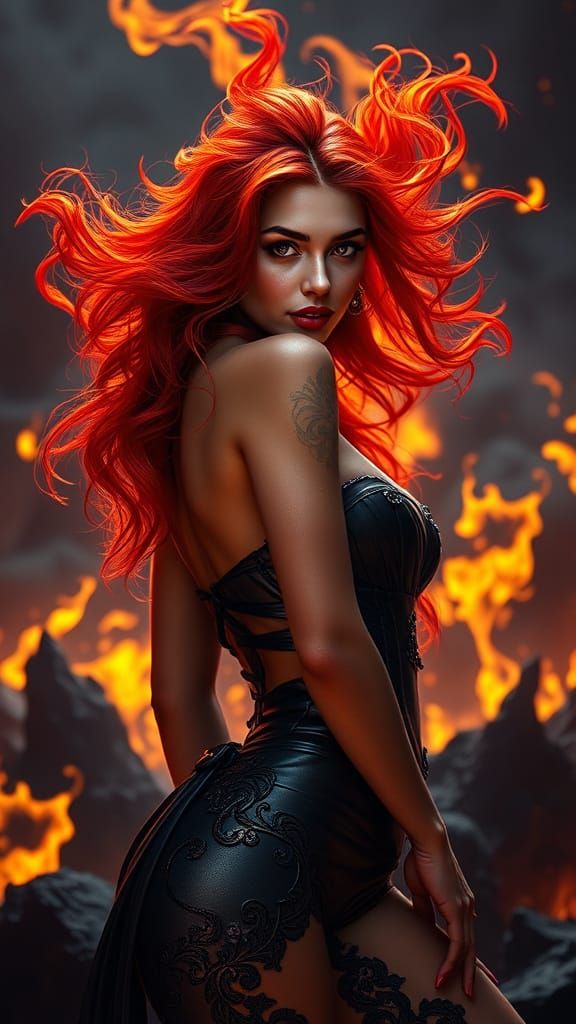 Hyper Realistic Dark Fantasy Goddess