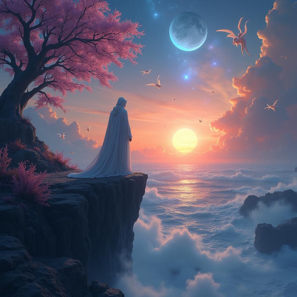 Powerful Being Overlooks a Fantastical World