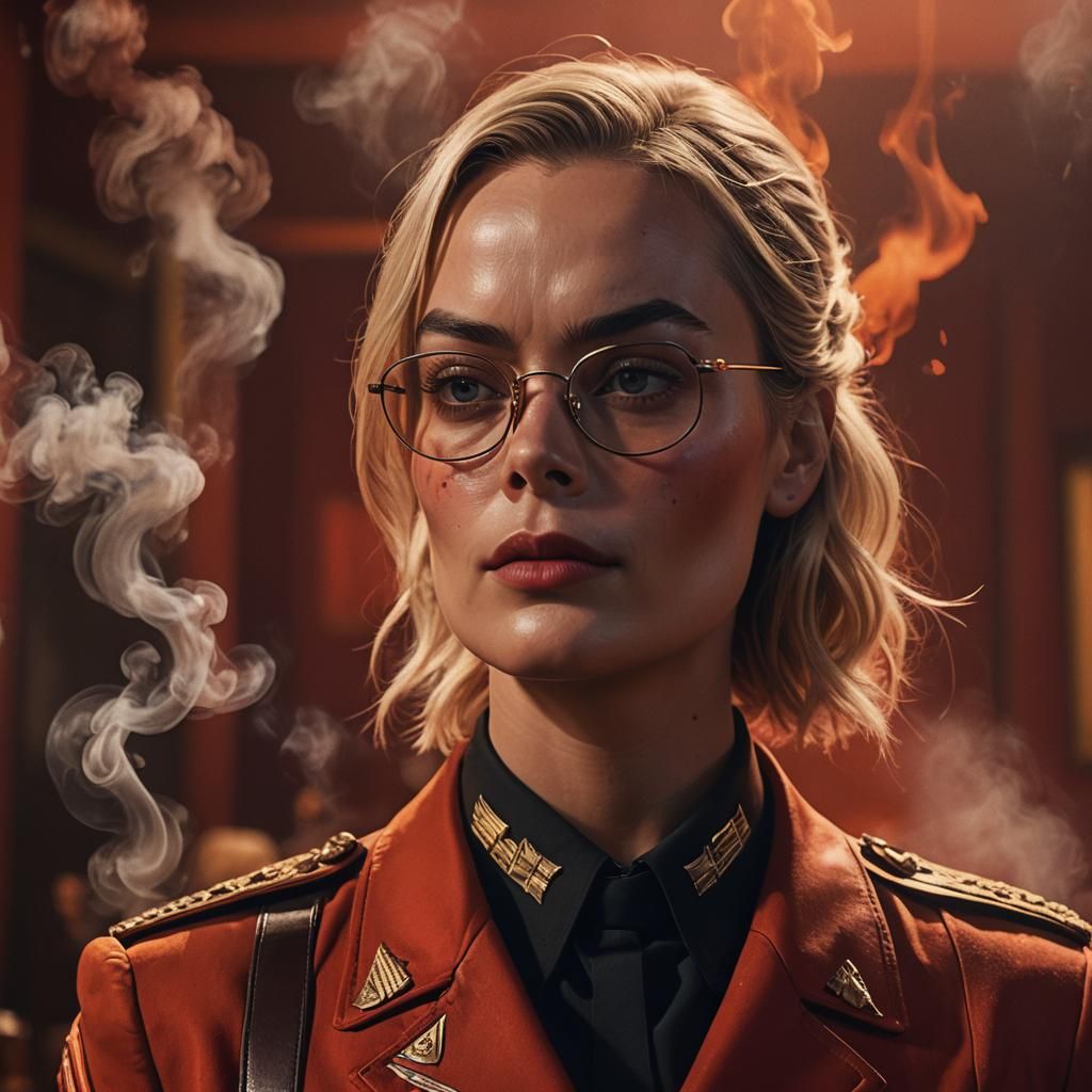 Margot Robbie as Red Army Commander in Crimson Light