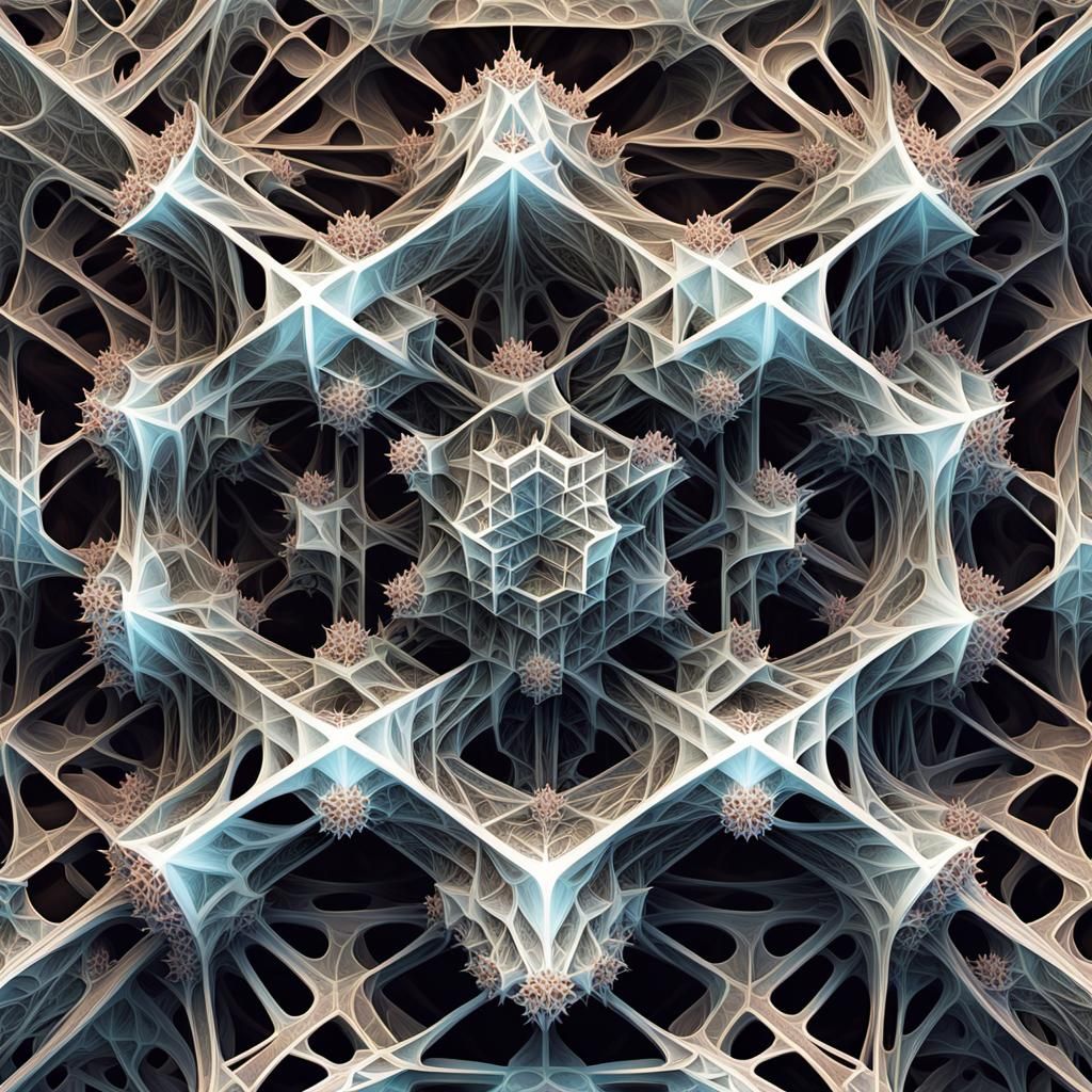 Surreal Fractal Lattice Structure in Mystical Art
