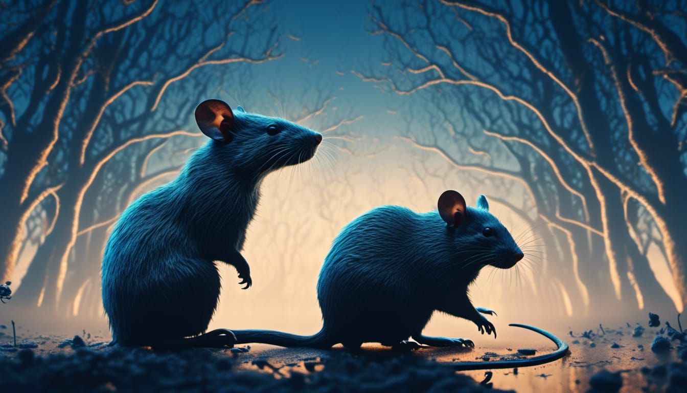 Rat Silhouette in Metropolitan Setting, Octane Render