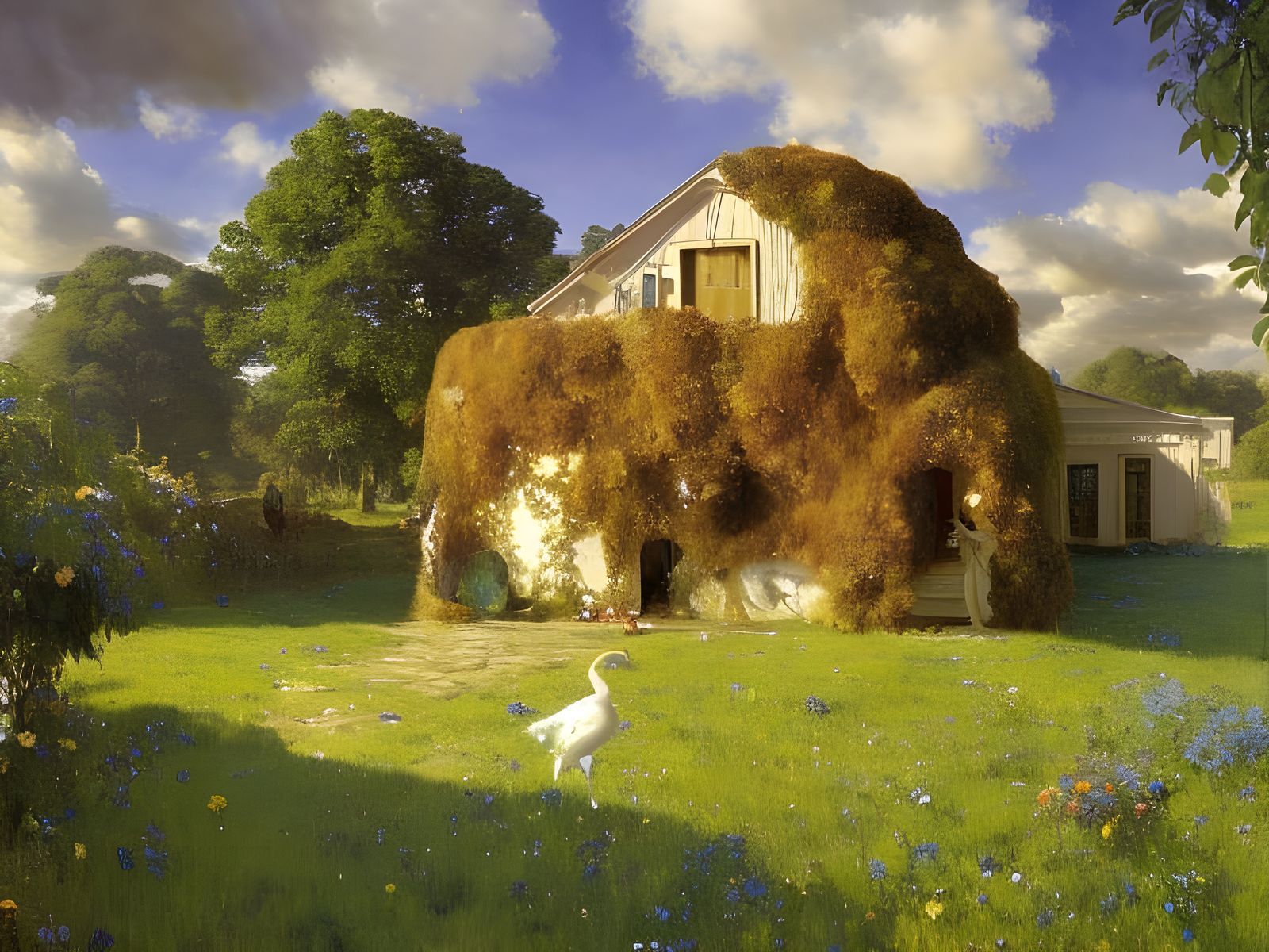 Surreal Dreamscape Painting in Magic Realism Style