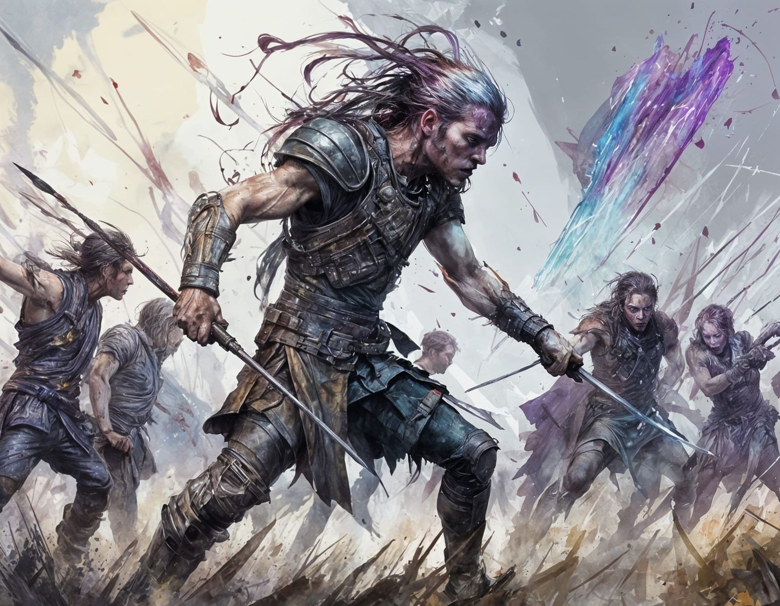 Epic Battlefield with Glowing Powers and Speed Action