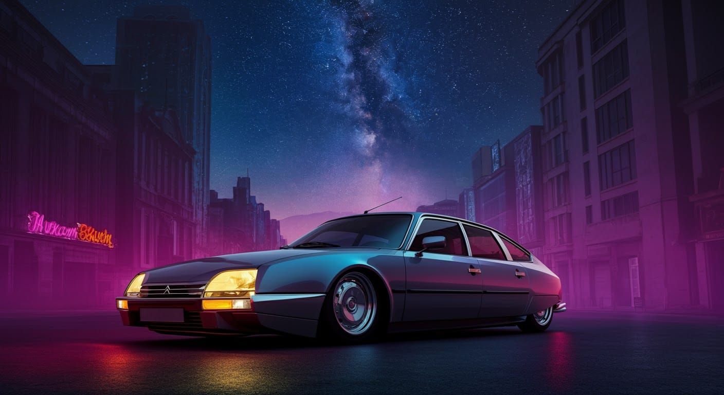 Custom Citroen CX Cruises Under Milky Way in Retro-Futurist ...