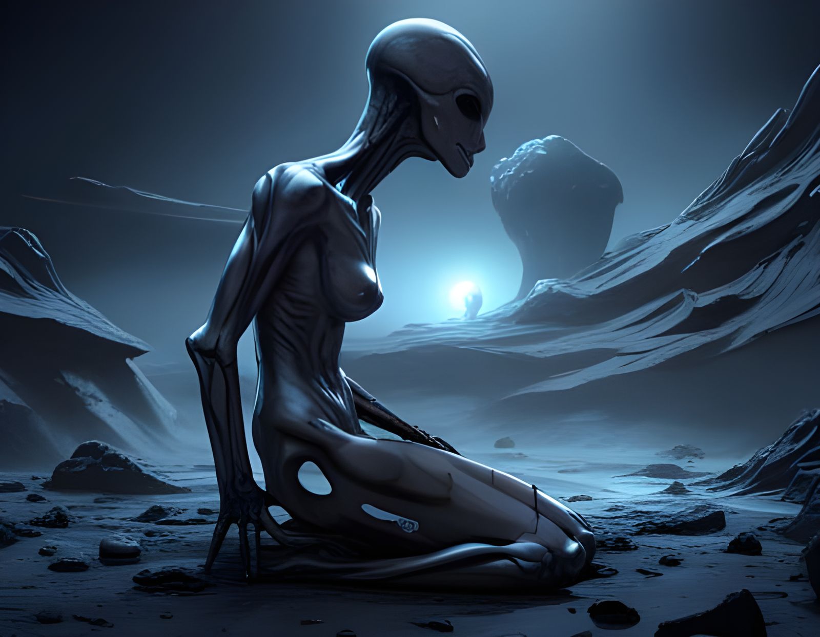 Paranormal Entity in Liminal Space, Digital Art