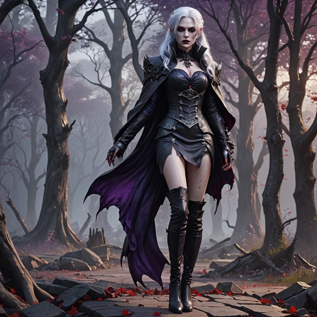 Vampire with Purple Skin: Fantasy Art