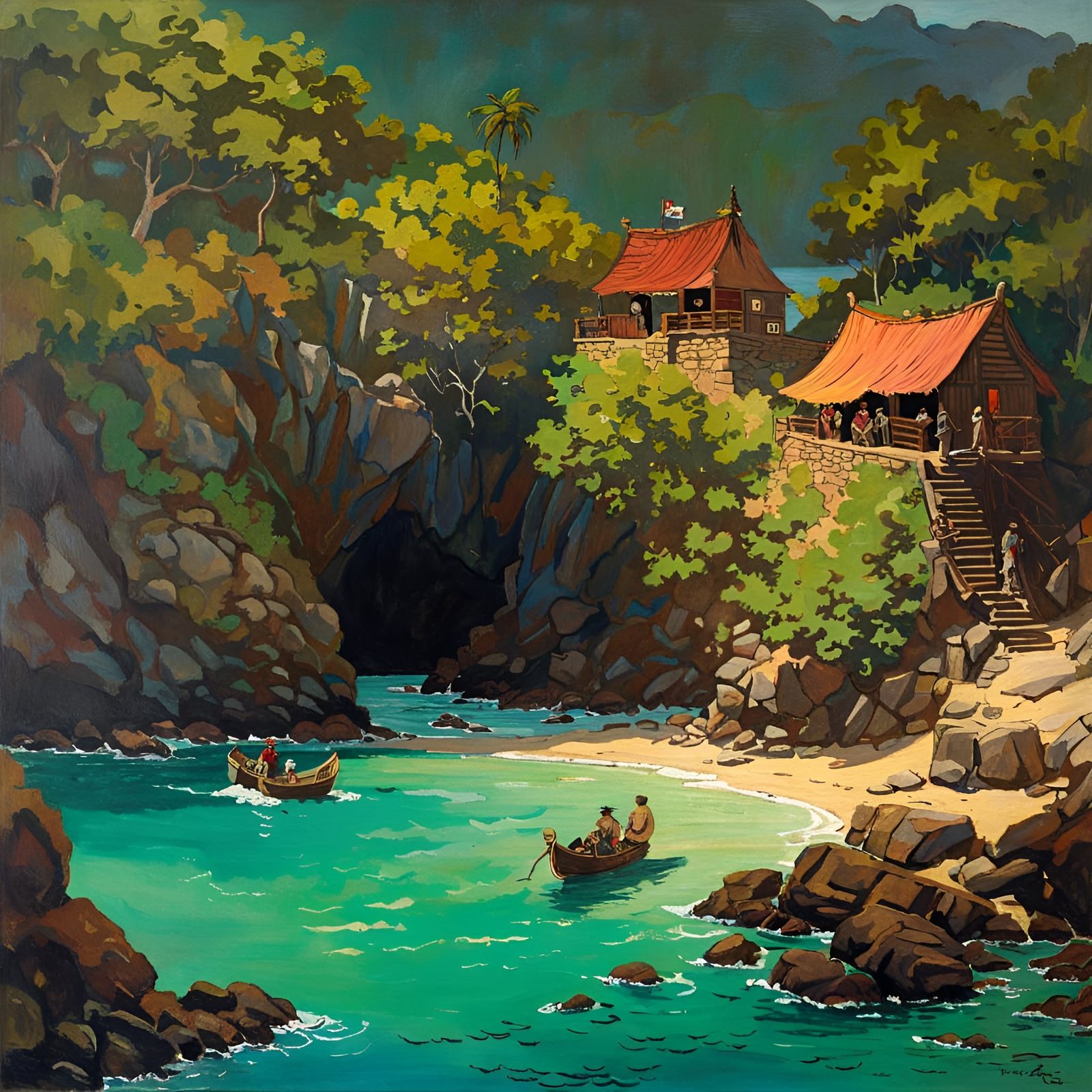 Howard Pyle’s 1921 Book of Pirates: The Hideout