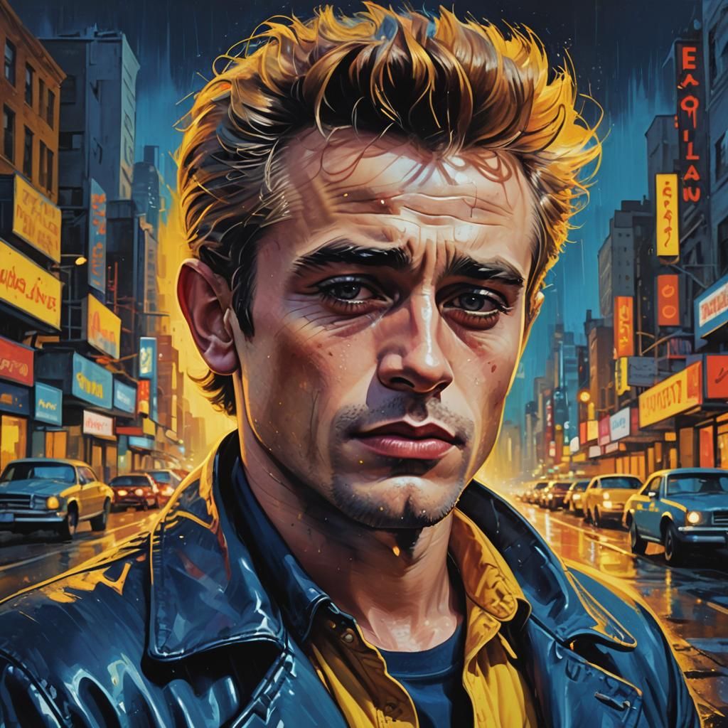 Pop Art Portrait in Retro-Futuristic Style