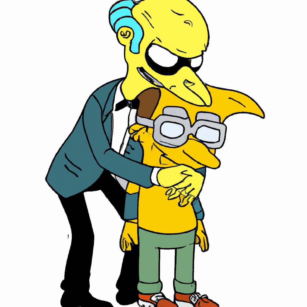 Demonic Mr. Burns Hugs a Mystery Object
