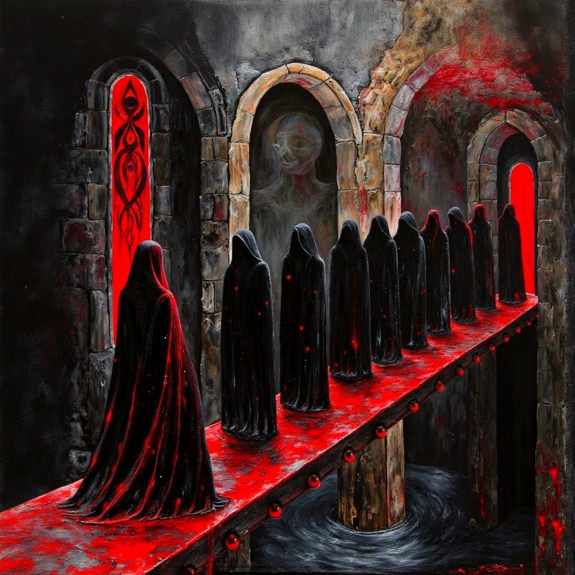 Surreal Realm of Hades in Dark Oil Painting