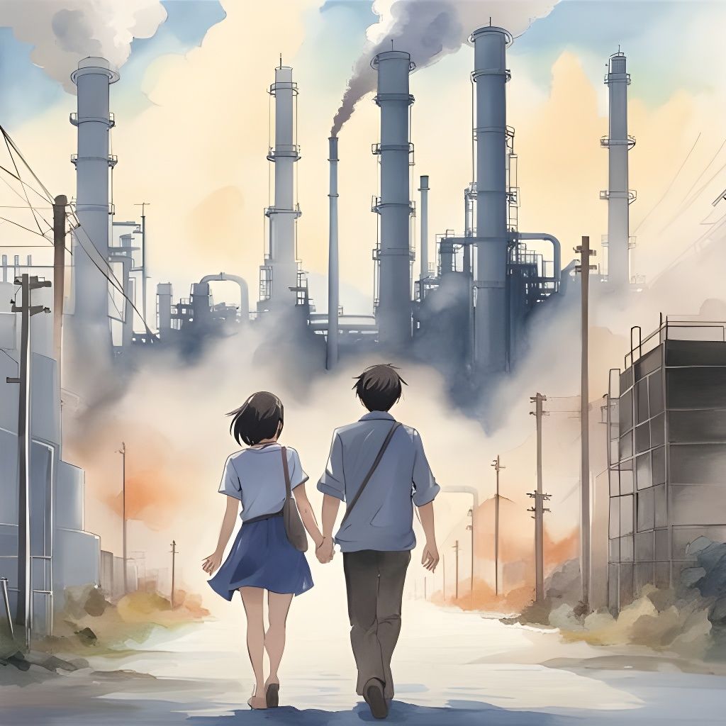 Cute Couple by Canal: Anime-Style Watercolor