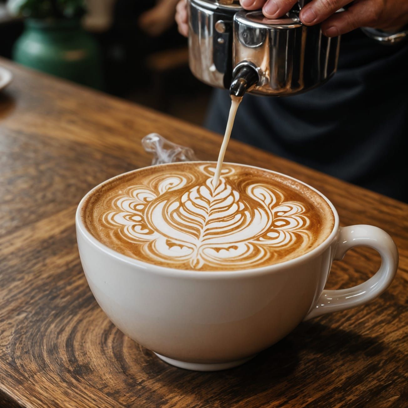 Latte Art: Chinese Temple in Coffee Foam
