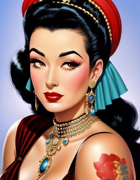 Yma Sumac / Queen of Exotica / Gil Elvgren style