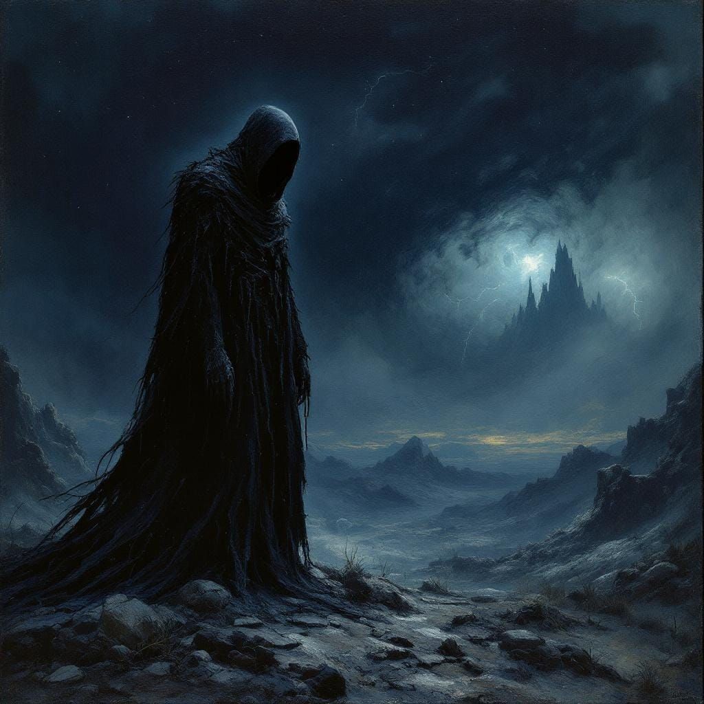 Dark Gothic Villain in Expressionist Style