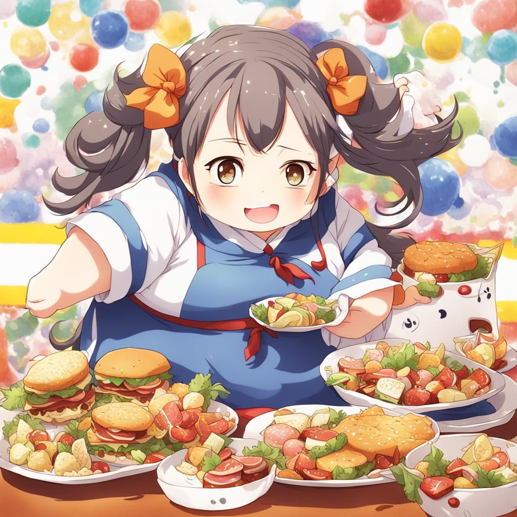 Anime Style Image of a Full-figured Girl