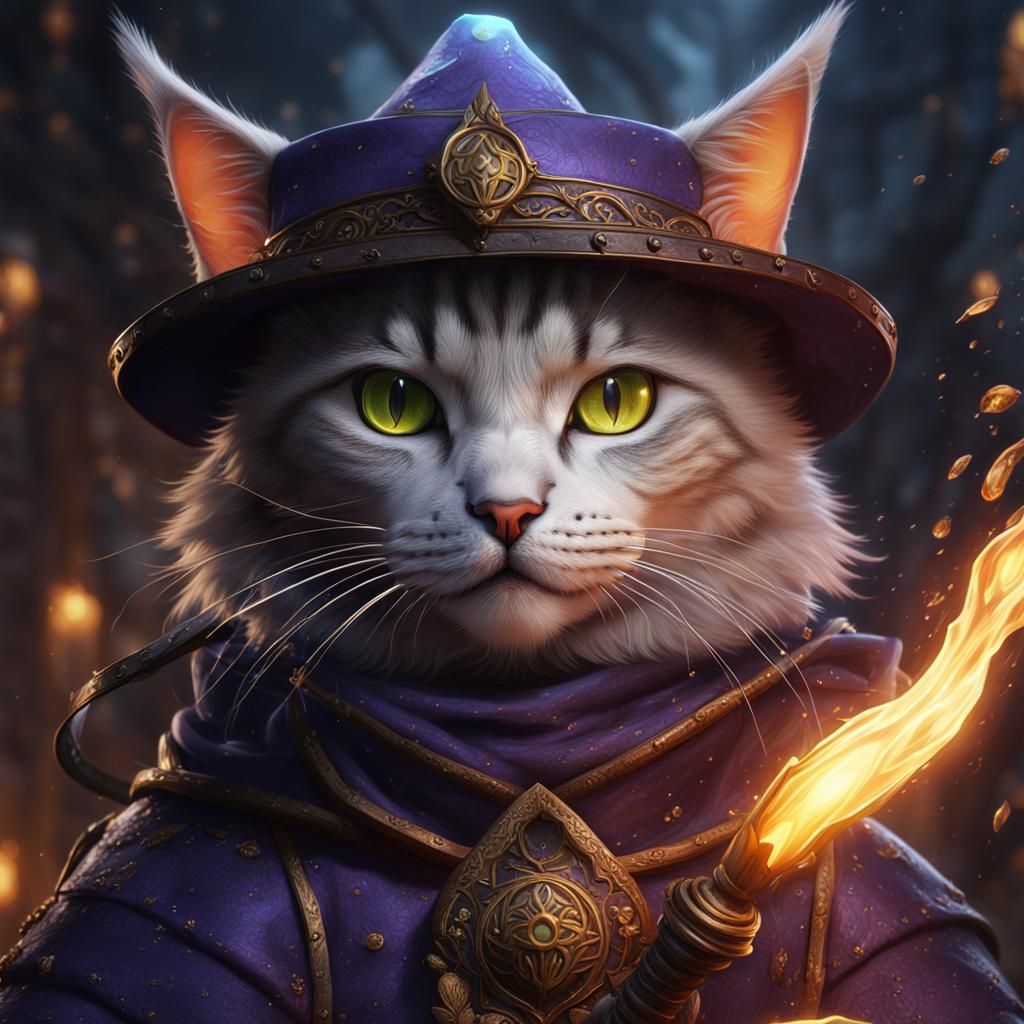 Fantastical Cat Mage Concept Art