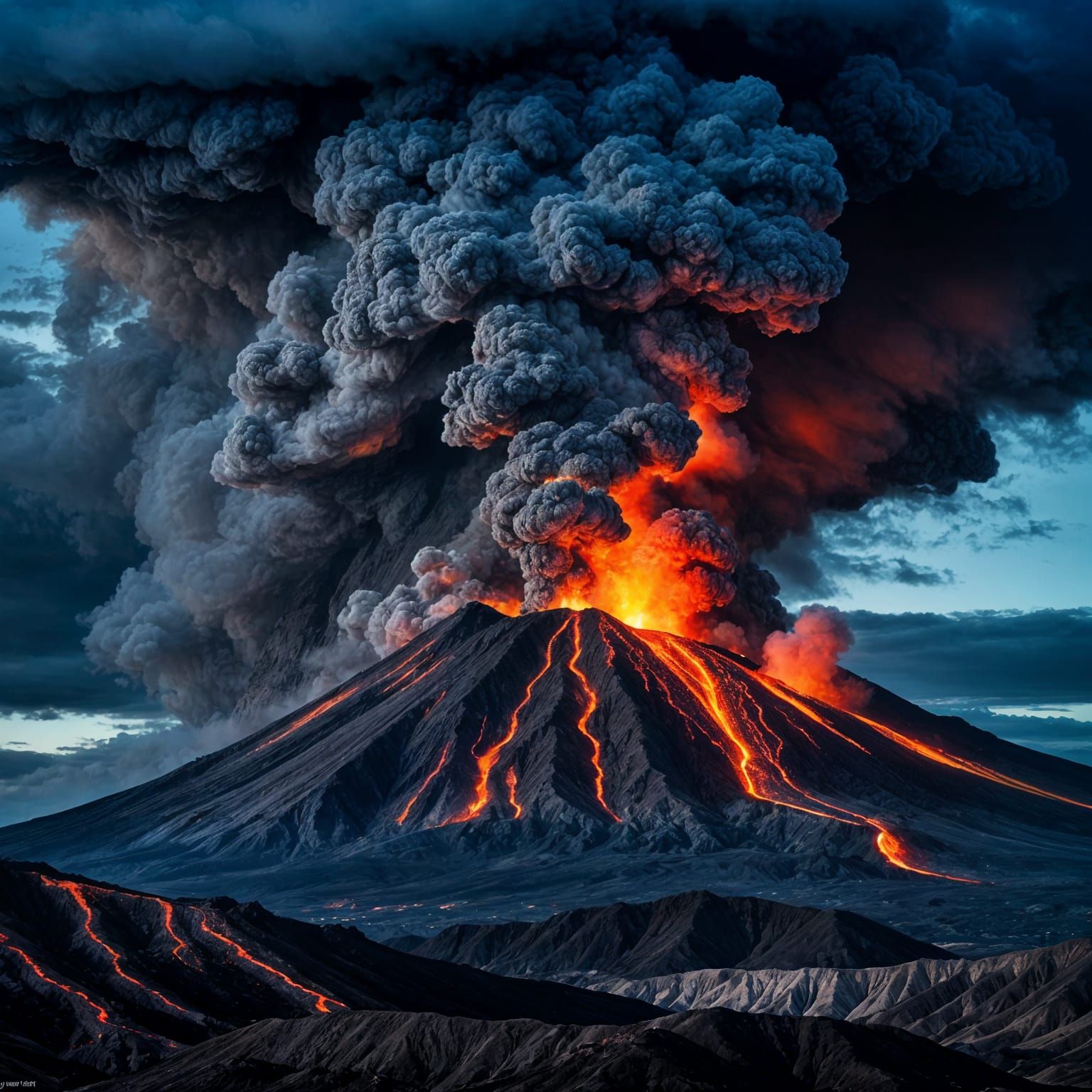 Volcanic Eruption: A Cinematic Landscape of Nature's Power