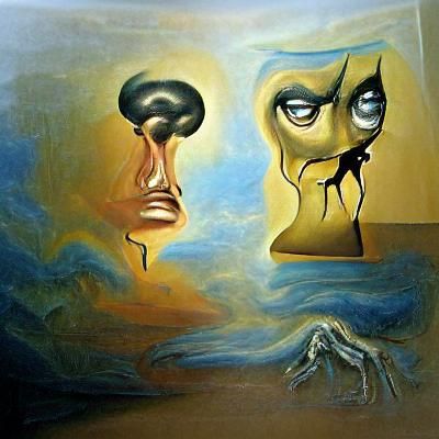 Surreal Depression and Anxiety as Oil Painting