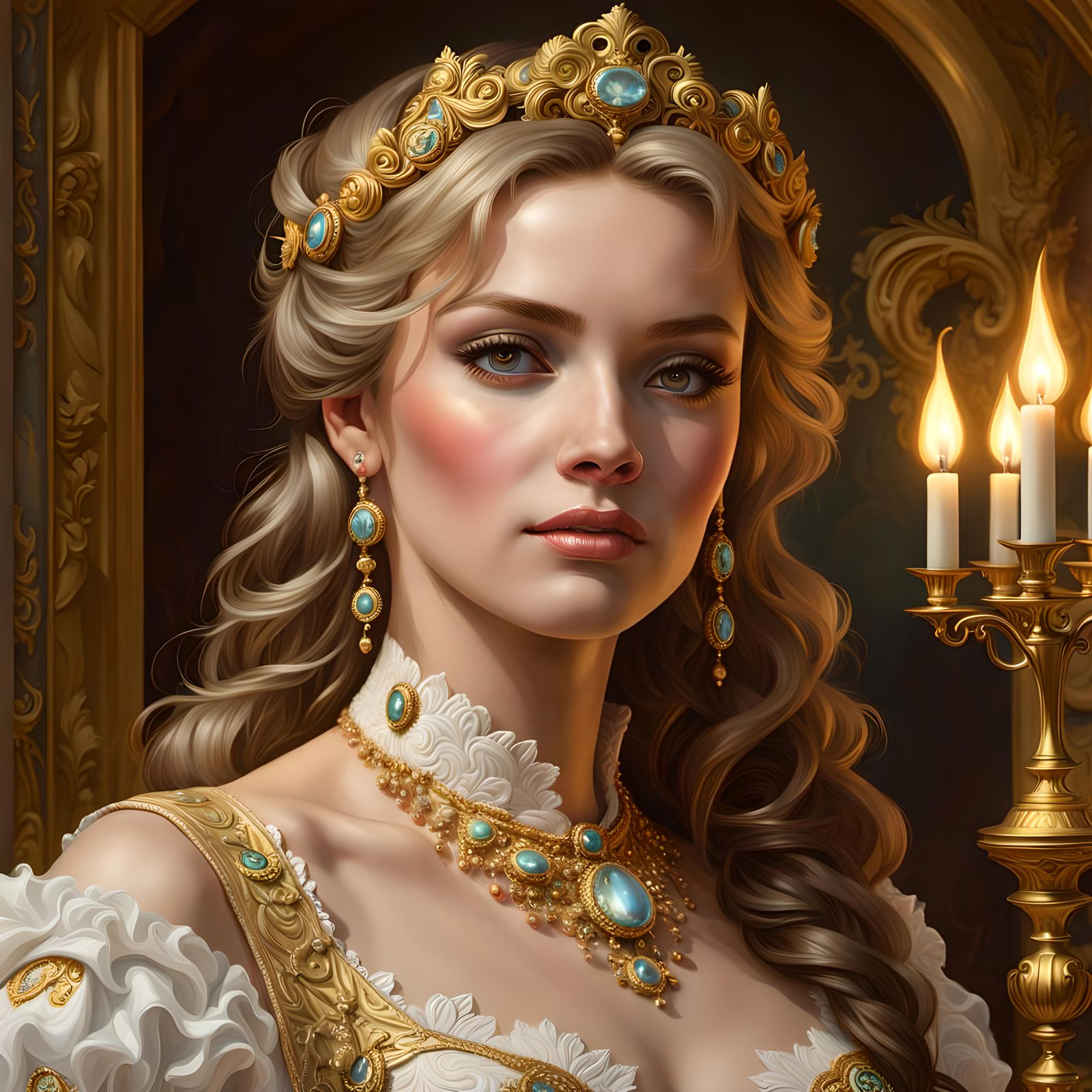 Gilded Beauty: The Allure of Vitriana in a Mysterious Mansio...