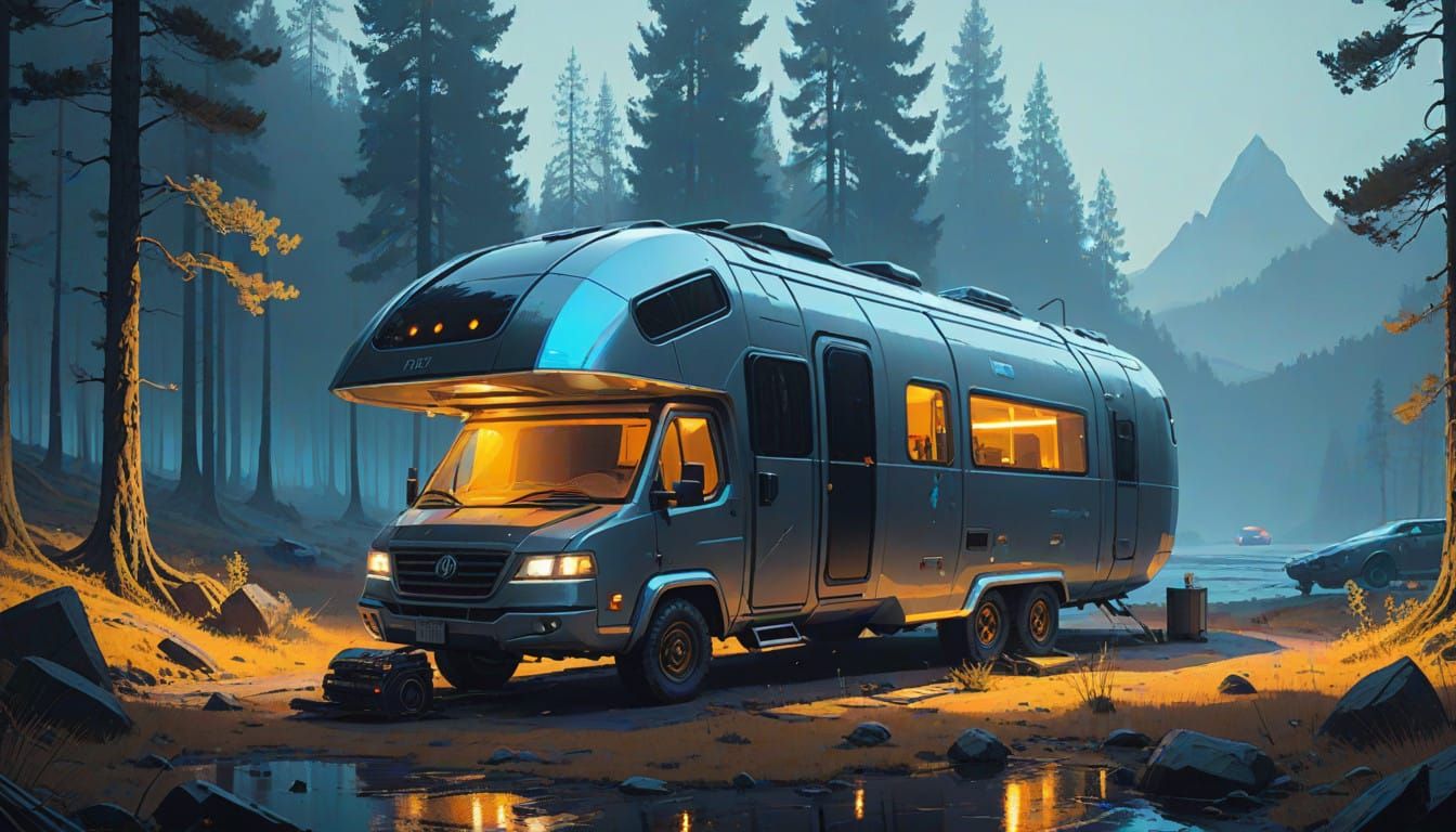 Luxurious Camping Vehicle in Futuristic Style