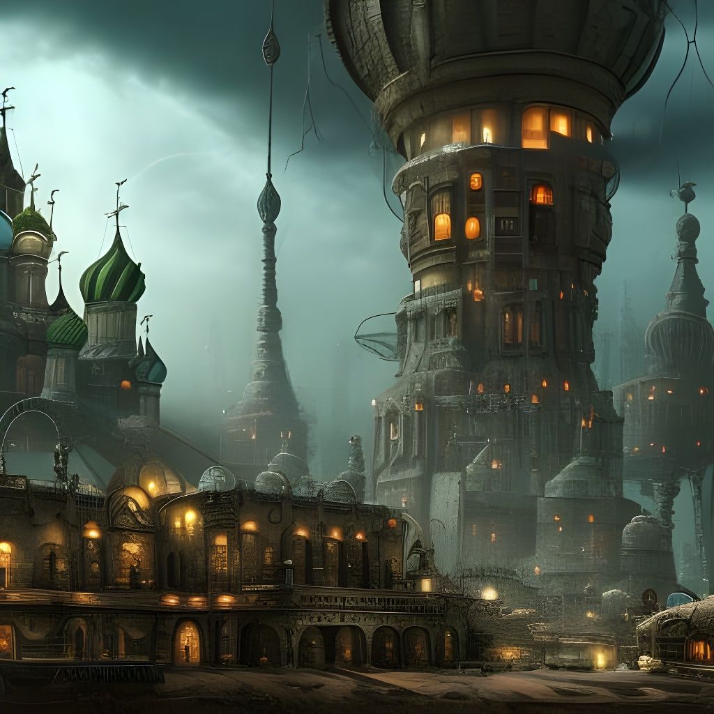 Futuristic Moscow in Machinarium Style