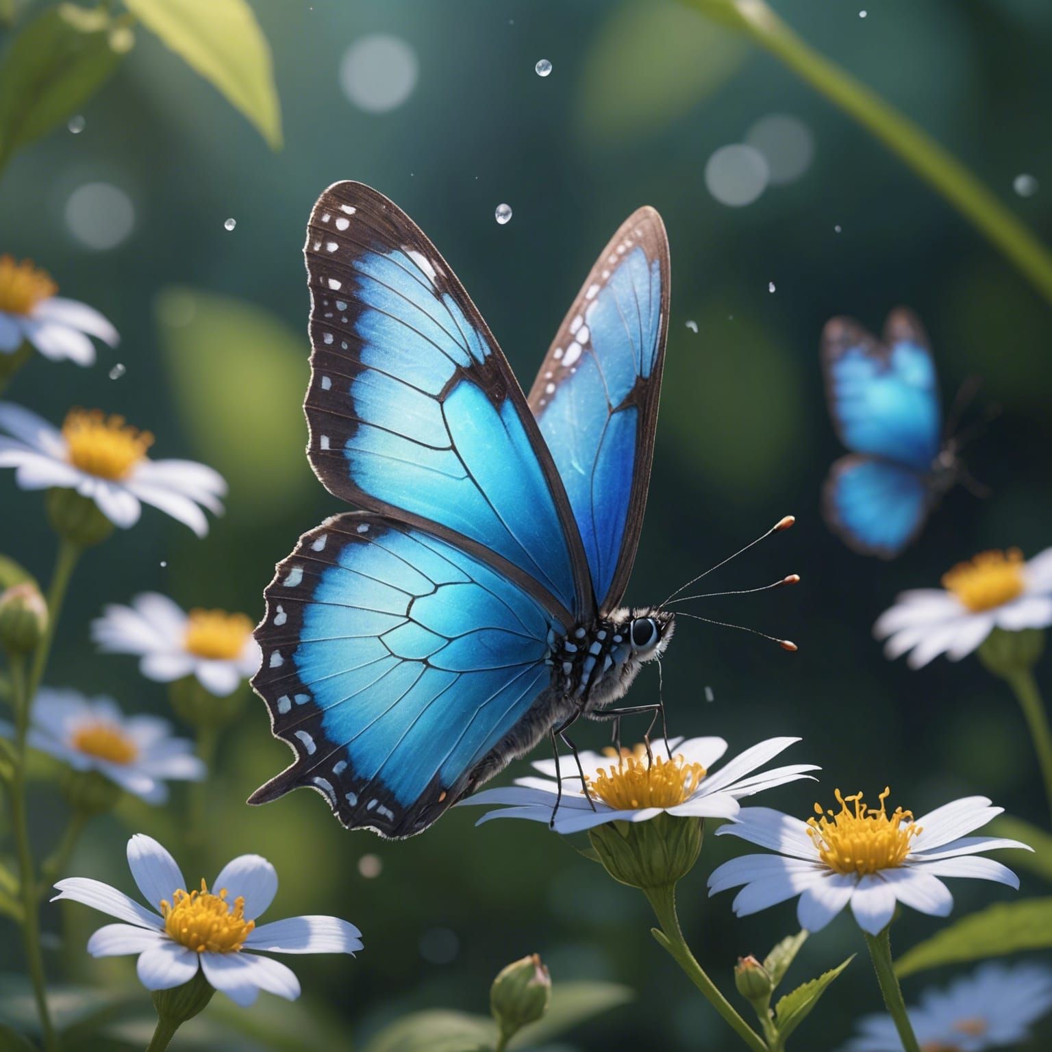 Intricate Butterfly with Unnatural Colors in 3D Anime Art