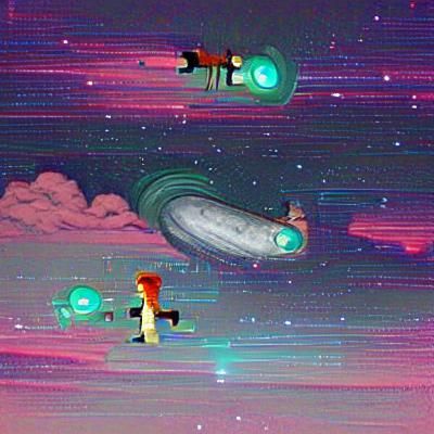 Futuristic Cityscape with Flying Cars